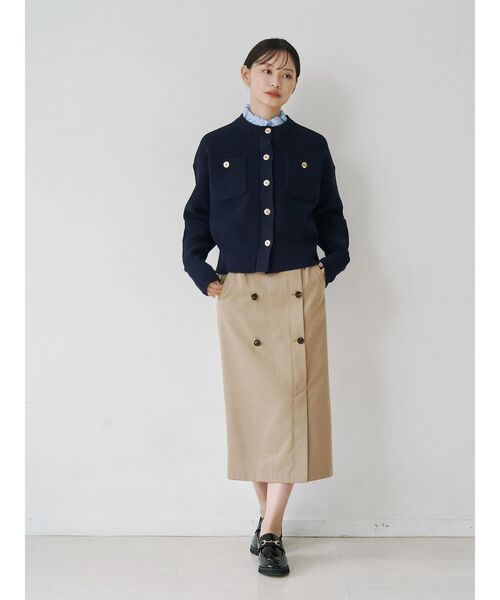 TONAL（トーナル）の「フリル衿金ボタンカーデ（カーディガン/ボレロ・レディース・ブラック/ネイビー/ブラウン・MEDIUM）」の10枚目の写真