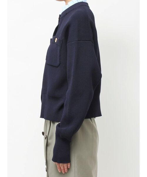 TONAL（トーナル）の「フリル衿金ボタンカーデ（カーディガン/ボレロ・レディース・ブラック/ネイビー/ブラウン・MEDIUM）」の13枚目の写真