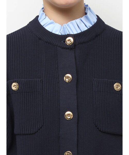 TONAL（トーナル）の「フリル衿金ボタンカーデ（カーディガン/ボレロ・レディース・ブラック/ネイビー/ブラウン・MEDIUM）」の15枚目の写真