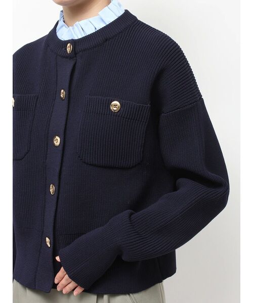 TONAL（トーナル）の「フリル衿金ボタンカーデ（カーディガン/ボレロ・レディース・ブラック/ネイビー/ブラウン・MEDIUM）」の17枚目の写真