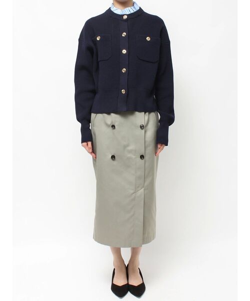 TONAL（トーナル）の「フリル衿金ボタンカーデ（カーディガン/ボレロ・レディース・ブラック/ネイビー/ブラウン・MEDIUM）」の20枚目の写真