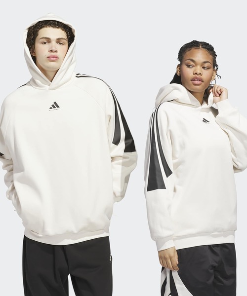 アディダス バスケットボール スリーストライプス フリースパーカー