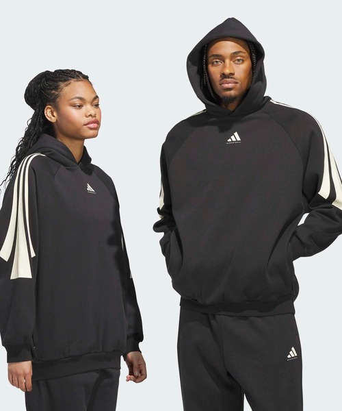 アディダス バスケットボール スリーストライプス フリースパーカー