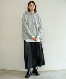 フェイクレザー プリーツスカート