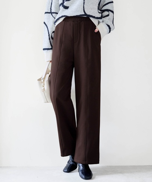 alotta(アロッタ)の「《カットツイル×裏起毛》あったかセミワイドパンツ レギュラー丈(その他パンツ・レディース・ブラウン/ダークブラウン/ネイビー/ブラック・LL/L/M/3L)」の3枚目の写真