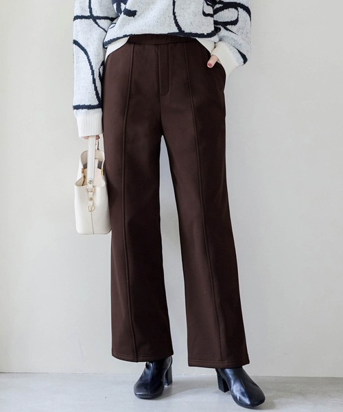 alotta(アロッタ)の「《カットツイル×裏起毛》あったかセミワイドパンツ レギュラー丈(その他パンツ・レディース・ブラウン/ダークブラウン/ネイビー/ブラック・LL/L/M/3L)」の12枚目の写真