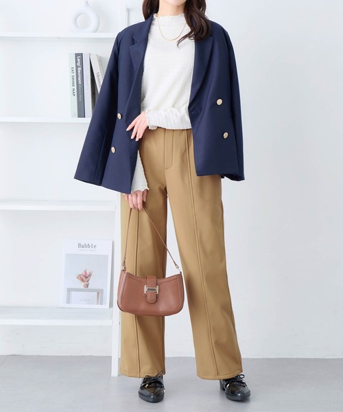 alotta(アロッタ)の「《カットツイル×裏起毛》あったかセミワイドパンツ レギュラー丈(その他パンツ・レディース・ブラウン/ダークブラウン/ネイビー/ブラック・LL/L/M/3L)」の17枚目の写真