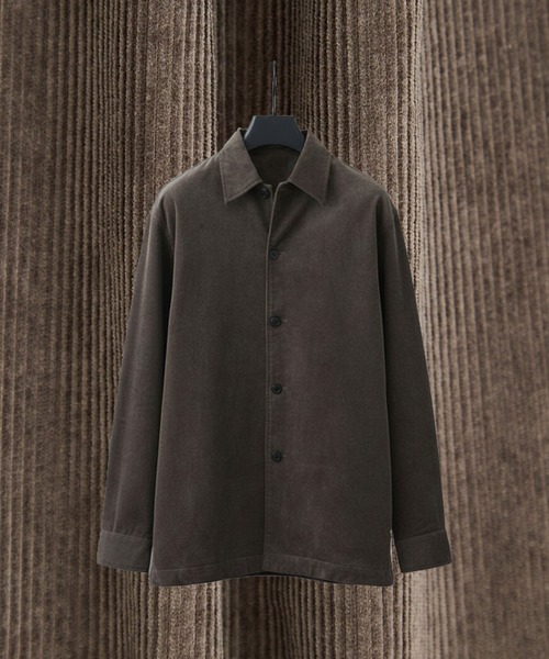 UNITED TOKYO（ユナイテッドトウキョウ）の「コットンコーデュロイ シャツジャケット（シャツ/ブラウス・メンズ・ブラック/グレイッシュベージュ・1/2）」の2枚目の写真