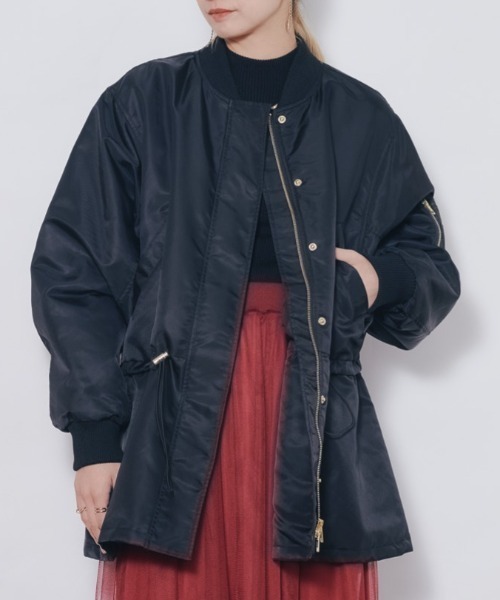 DOLLUPOOPS(ドールアップウップス)の「中綿ドルマンMA-1ブルゾン(MA-1・レディース・カーキ/ブラウン/ブラック・38)」の2枚目の写真