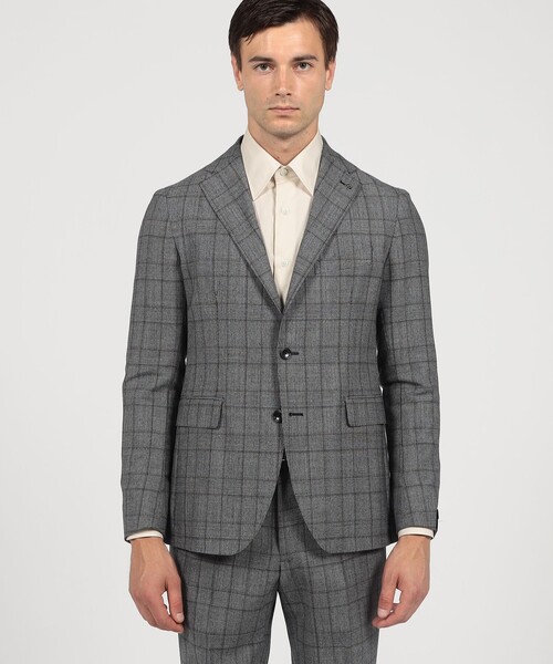 セール】【別注】TAGLIATORE ウールサキソニーチェック シングルブレス