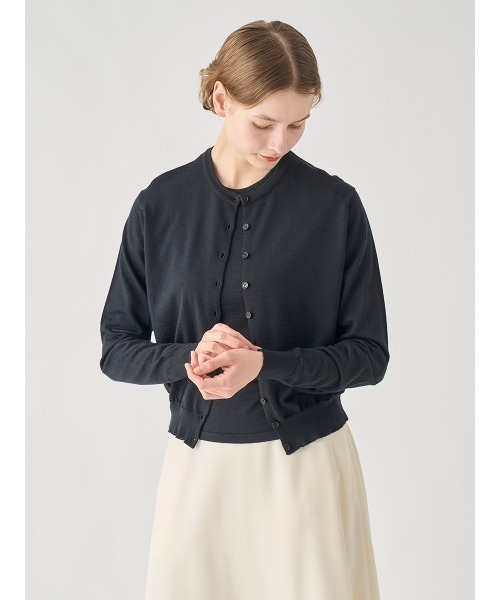 JSロゴインターシャ 長袖ニットカーディガン（カーディガン/ボレロ