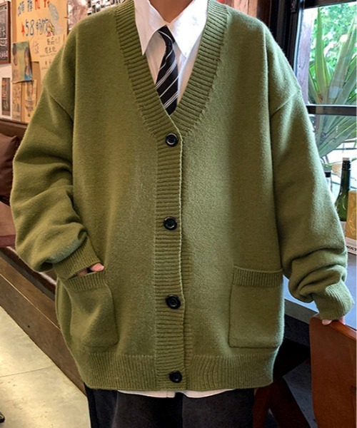 link lot（リンクロット）の「ルーズシルエットフロントポケットカーディガン（カーディガン/ボレロ・メンズ・ブラウン/グリーン/ブラック/グレー・M）」の4枚目の写真