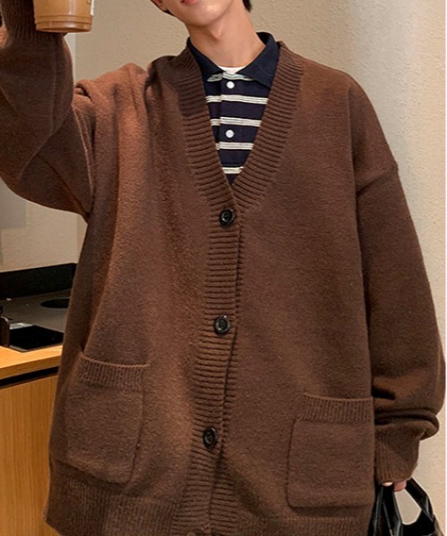 link lot（リンクロット）の「ルーズシルエットフロントポケットカーディガン（カーディガン/ボレロ・メンズ・ブラウン/グリーン/ブラック/グレー・M）」の12枚目の写真