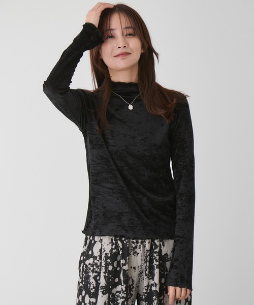Jayro(ジャイロ)の「フロッキーメッシュボトルネックプルオーバー(Tシャツ/カットソー・レディース・ダークブラウン/ベージュ/チャコールグレー/ブラック/ブルー系その他5/ホワイト系その他・M)」の10枚目の写真