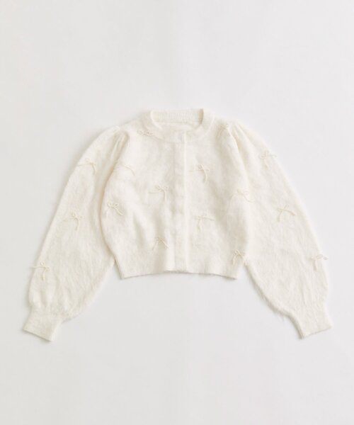 OLIVE des OLIVE（オリーブデオリーブ）の「【TwinkleCollection】リボンニット（カーディガン/ボレロ・レディース・ブラック/オフホワイト/レッド・FREE）」の10枚目の写真