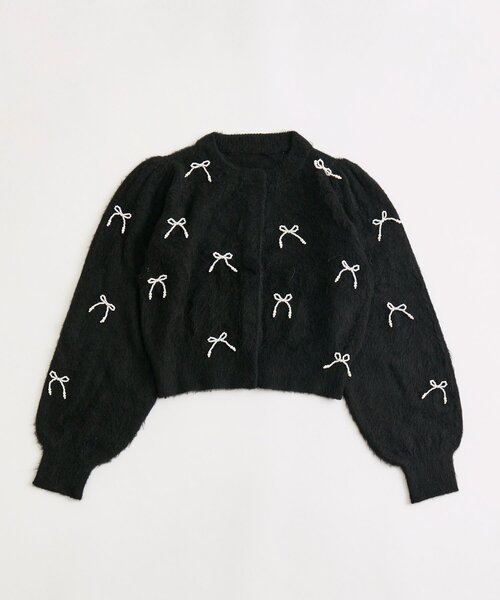 OLIVE des OLIVE（オリーブデオリーブ）の「【TwinkleCollection】リボンニット（カーディガン/ボレロ・レディース・ブラック/オフホワイト/レッド・FREE）」の16枚目の写真