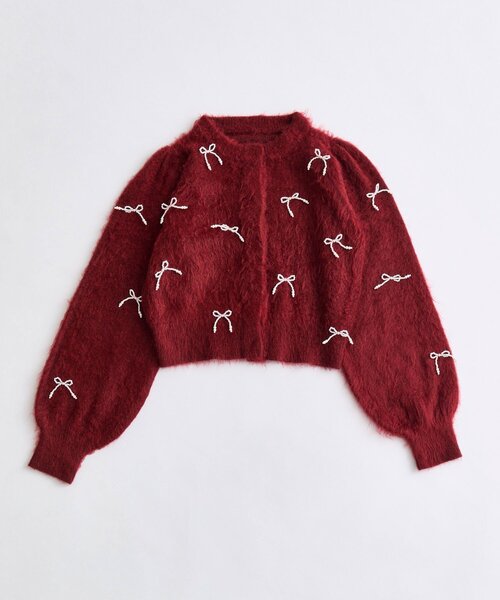 OLIVE des OLIVE（オリーブデオリーブ）の「【TwinkleCollection】リボンニット（カーディガン/ボレロ・レディース・ブラック/オフホワイト/レッド・FREE）」の18枚目の写真