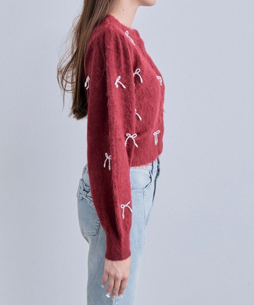 OLIVE des OLIVE（オリーブデオリーブ）の「【TwinkleCollection】リボンニット（カーディガン/ボレロ・レディース・ブラック/オフホワイト/レッド・FREE）」の20枚目の写真