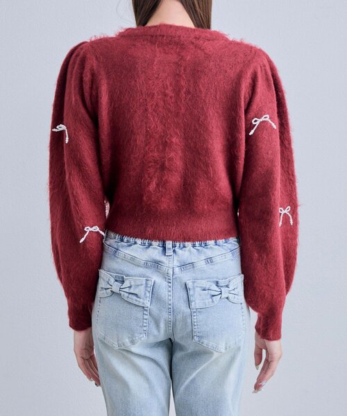 OLIVE des OLIVE（オリーブデオリーブ）の「【TwinkleCollection】リボンニット（カーディガン/ボレロ・レディース・ブラック/オフホワイト/レッド・FREE）」の21枚目の写真