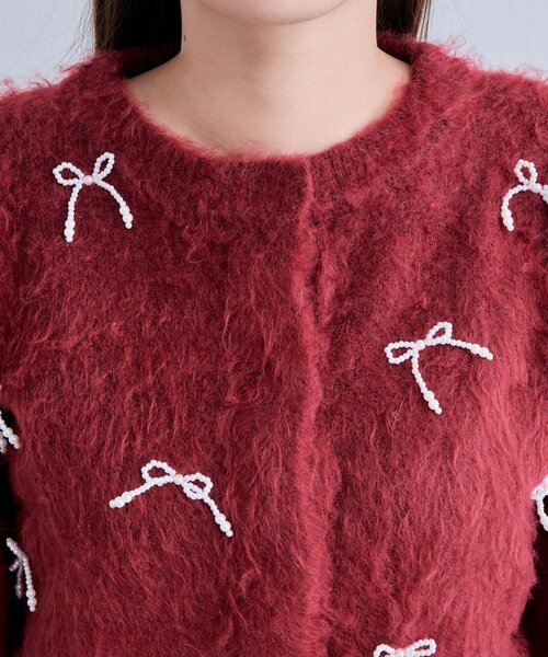 OLIVE des OLIVE（オリーブデオリーブ）の「【TwinkleCollection】リボンニット（カーディガン/ボレロ・レディース・ブラック/オフホワイト/レッド・FREE）」の22枚目の写真