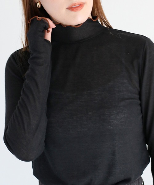 cepo(セポ)の「メローフリル シアータートルカットソー(Tシャツ/カットソー・レディース・ブラック/グレー/オフホワイト・M)」の21枚目の写真