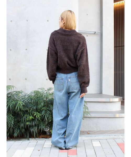 Ungrid(アングリッド)の「【WEB限定】ボタンデザインハイウエストストレートデニム(デニムパンツ・レディース・ブルー/アイボリー・25inch/24inch/23inch/26inch)」の21枚目の写真