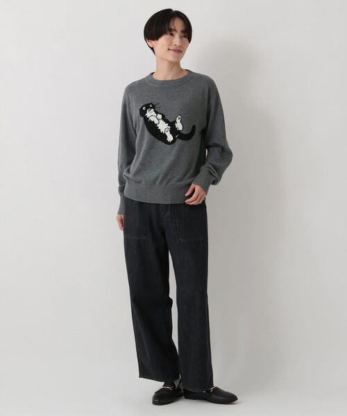 Afternoon Tea（アフタヌーンティー）の「ジャカードプルオーバー/チェ・ヨンジュ（Tシャツ/カットソー・レディース・グレー・MEDIUM）」の4枚目の写真