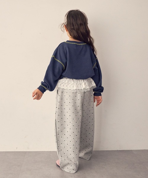 Piet（ピエット）の「ウエストフリル ドットスウェットパンツ（スウェットパンツ・キッズ・グレー/ブラック・130/120/100/110）」の5枚目の写真