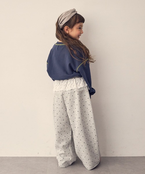 Piet（ピエット）の「ウエストフリル ドットスウェットパンツ（スウェットパンツ・キッズ・グレー/ブラック・130/120/100/110）」の6枚目の写真