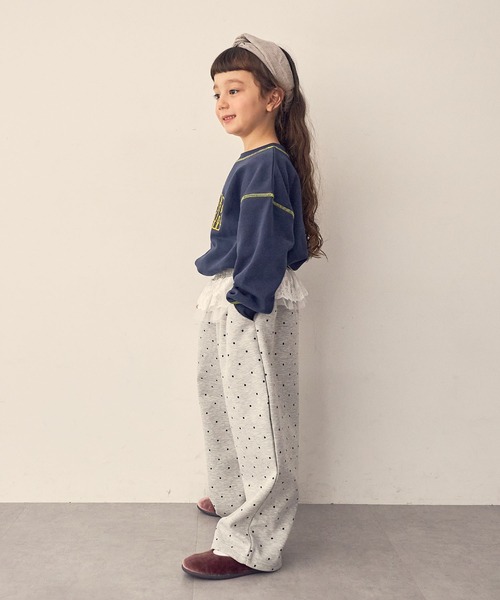 Piet（ピエット）の「ウエストフリル ドットスウェットパンツ（スウェットパンツ・キッズ・グレー/ブラック・130/120/100/110）」の4枚目の写真