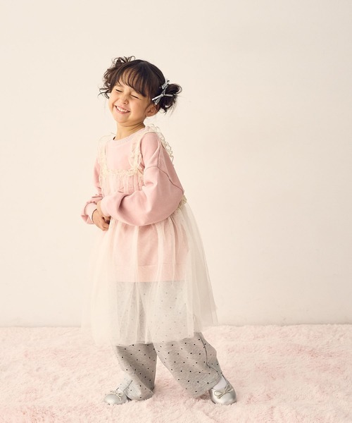 Piet（ピエット）の「ウエストフリル ドットスウェットパンツ（スウェットパンツ・キッズ・グレー/ブラック・130/120/100/110）」の9枚目の写真