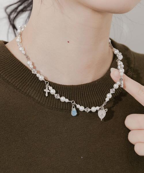 SMELLY（スメリー）の「キラキラチャームパールネックレス（ネックレス・レディース・シルバー系その他・-）」の5枚目の写真