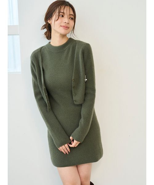 SNIDEL(スナイデル)の「ラクーン畦ショートカーディガン(カーディガン/ボレロ・レディース・ピンク/チャコールグレー/カーキ・F)」の17枚目の写真