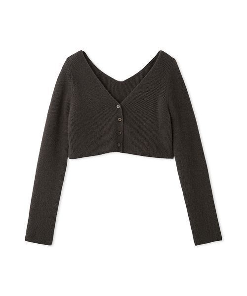 SNIDEL(スナイデル)の「ラクーン畦ショートカーディガン(カーディガン/ボレロ・レディース・ピンク/チャコールグレー/カーキ・F)」の18枚目の写真