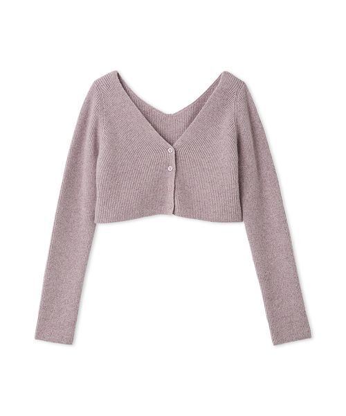 ラクーン畦ショートカーディガン　snidel スナイデル　GRY ラクーン畦ショートカーディガン（カーディガン/ボレロ）｜SNIDEL