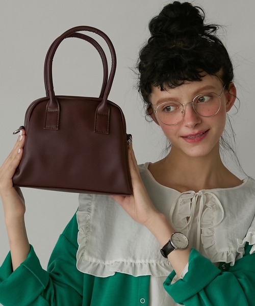 BONLECILL Marche（ボンルシールマルシェ）の「【BONLECILL Marche】2wayコンパクトボストン／ショルダーバッグ（ボストンバッグ・レディース・ブラック/グリーン/ブラウン・FREE）」の16枚目の写真