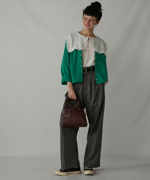 BONLECILL Marche（ボンルシールマルシェ）の「【BONLECILL Marche】2wayコンパクトボストン／ショルダーバッグ（ボストンバッグ・レディース・ブラック/グリーン/ブラウン・FREE）」の17枚目の写真