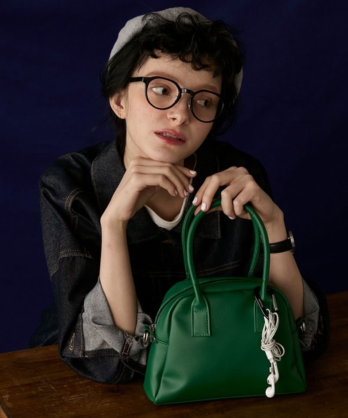 BONLECILL Marche（ボンルシールマルシェ）の「【BONLECILL Marche】2wayコンパクトボストン／ショルダーバッグ（ボストンバッグ・レディース・ブラック/グリーン/ブラウン・FREE）」の21枚目の写真