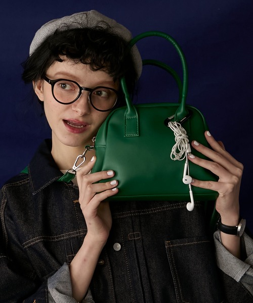 BONLECILL Marche（ボンルシールマルシェ）の「【BONLECILL Marche】2wayコンパクトボストン／ショルダーバッグ（ボストンバッグ・レディース・ブラック/グリーン/ブラウン・FREE）」の22枚目の写真