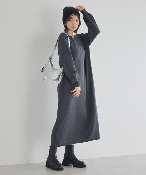 earth music&ecology（アースミュージックアンドエコロジー）の「ハーフムーンバッグ（ハンドバッグ・レディース・シルバー/ブラック・FREE）」の6枚目の写真