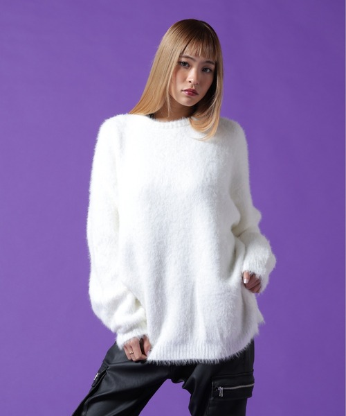 DANKE SCHON（ダンケシェーン）の「【WEB&DEPOT限定】DankeSchon/ダンケシェーン/SHAGGY CREWNECK（ニット/セーター・メンズ・ホワイト/モスグリーン/ブラック・XL/L/M）」の2枚目の写真