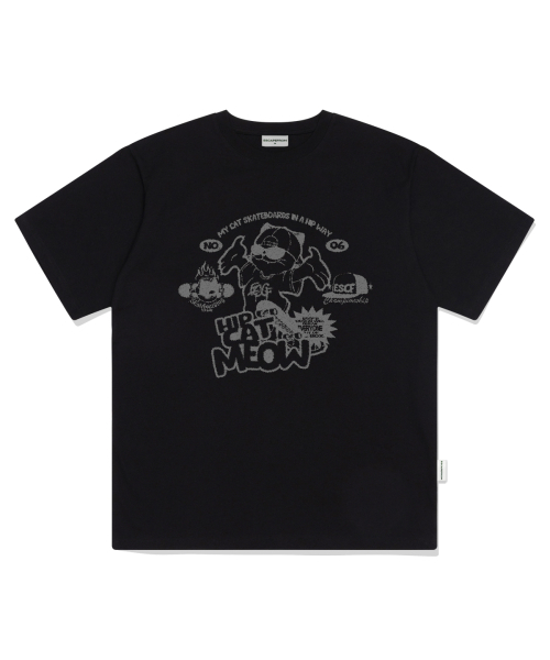 ESCAPEFROM(エスケープフロム)の「ヒップキャットニャオンプリントオーバーサイズ半袖Tシャツブラック(Tシャツ/カットソー・レディース・その他・LARGE/SMALL/MEDIUM)」の2枚目の写真