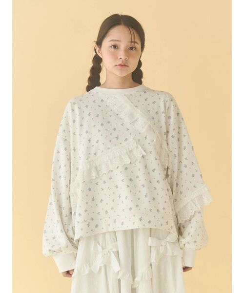 merry jenny（メリージェニー）の「flowerレーススウェット（スウェット・レディース・グレー/オフホワイト・FREE）」の17枚目の写真