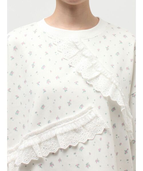 merry jenny（メリージェニー）の「flowerレーススウェット（スウェット・レディース・グレー/オフホワイト・FREE）」の12枚目の写真