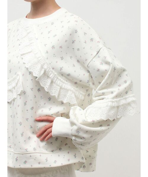merry jenny（メリージェニー）の「flowerレーススウェット（スウェット・レディース・グレー/オフホワイト・FREE）」の11枚目の写真