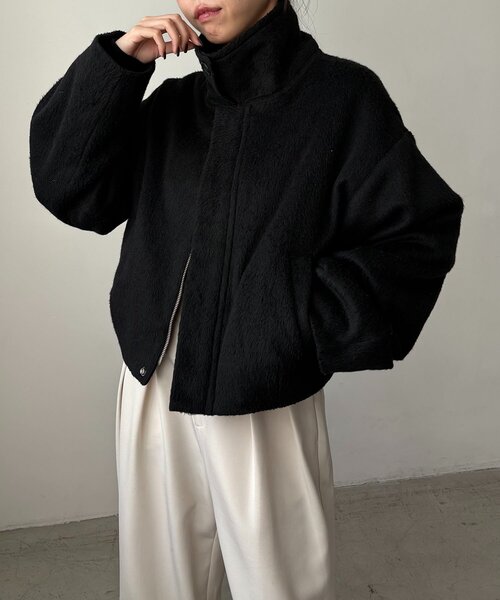 CAPRICIEUX LE'MAGE（カプリシューレマージュ）の「【2WAY】スタンドウールショートコート（その他アウター・レディース・ブラック/ベージュ・36/38）」の7枚目の写真