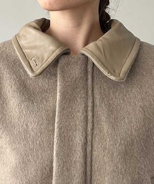 CAPRICIEUX LE'MAGE（カプリシューレマージュ）の「【2WAY】スタンドウールショートコート（その他アウター・レディース・ブラック/ベージュ・36/38）」の13枚目の写真