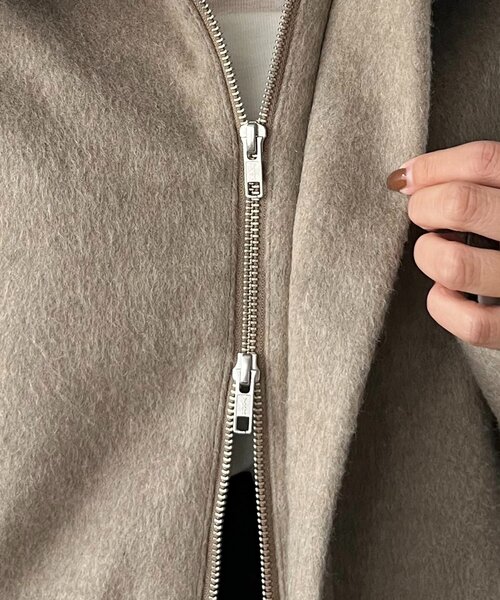 CAPRICIEUX LE'MAGE（カプリシューレマージュ）の「【2WAY】スタンドウールショートコート（その他アウター・レディース・ブラック/ベージュ・36/38）」の15枚目の写真