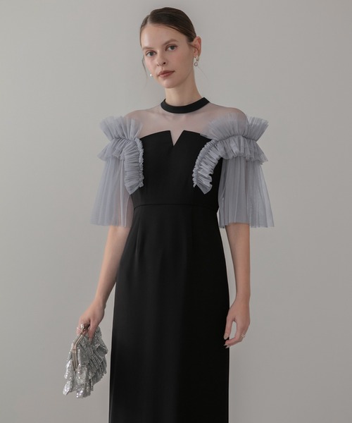 Leja（レジャ）の「【LEJA】チュールフリルショルダーシアーIライン