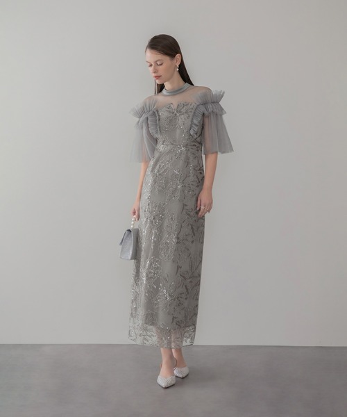 Leja（レジャ）の「【LEJA】チュールフリルショルダーシアーIライン